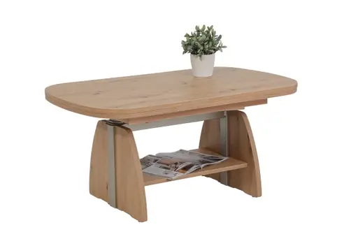 Couchtisch - ausziehbar, höhenverstellbar, LB ca. 108x67 cm, Eiche Artisan Dekor