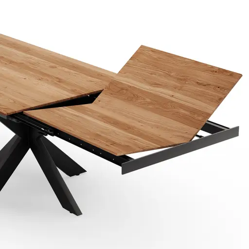 Esstisch Liora - ausziehbar, LB ca. 180x95 cm, Wildeiche massiv, natur geölt