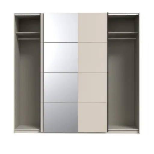 Schwebetürenschrank FRIESO- B. ca 220 cm, Sand, Spiegel