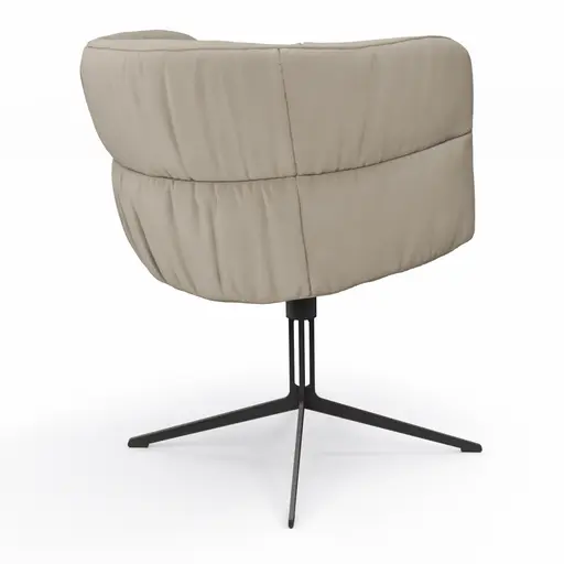 Armlehnstuhl Milana - drehbar, Leder, Offwhite