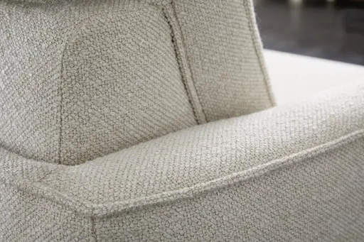 Ecksofa Amadena - 2-Sitzer mit Ecke rechts inkl. Relaxfunktion motorisch, Sitzvorzug und Kopfteilverstellung, Stoff, Creme