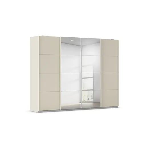 Schwebetürenschrank RIKK- B ca. 271 cm, Champagner, Spiegel