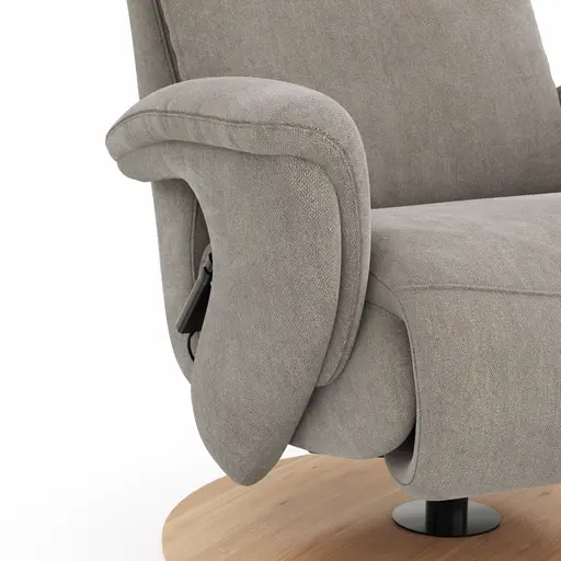 Sessel Tulsa Relax - Größe M, inkl. Fußteil/Rückenlehne verstellbar (motorisch), inkl. Kopfteilverstellung, Stoff, Graubeige