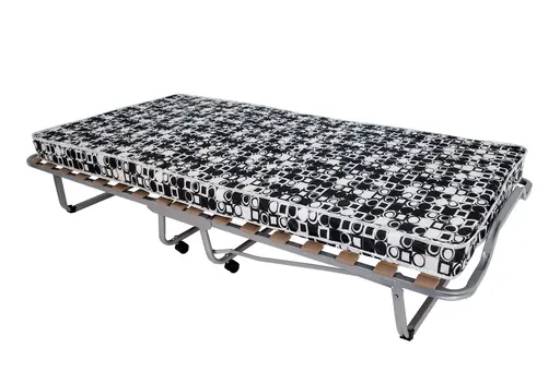 Komfortklappbett - Liegefläche ca. 90x195 cm, Schwarz-Weiß, Alufarben