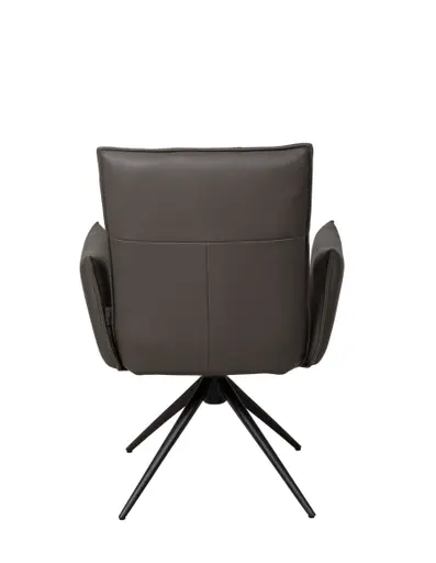Armlehnstuhl MARCELLA - drehbar, Leder, Dunkelbraun