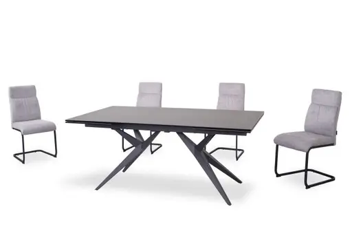 Esstisch MICHELA - ausziehbar, LB ca. 95x180 cm, Keramik, Dunkelgrau