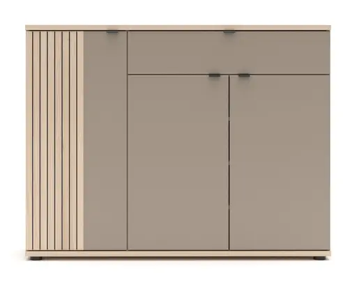 Garderobe - mit Beleuchtung, Riva Eiche Nachbildung, Basalt