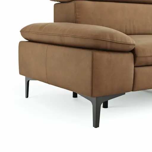 Sofa Felipa - 3-Sitzer inkl. Relaxfunktion (motorisch) und Kopfteil verstellbar, Leder, Cognac