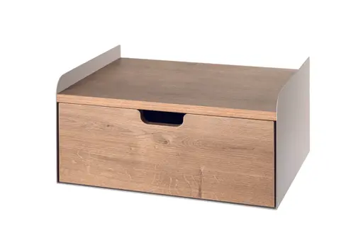 Nachtkonsole - LB ca. 40x30 cm, Kaschmirgrau, Eiche natur Nachbildung