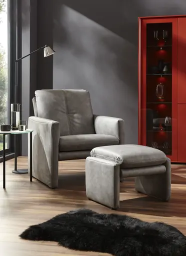 Sessel Tenero - inkl. Relaxfunktion, Stoff, Grau