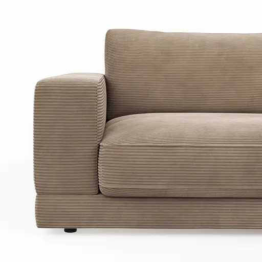 Megasofa Juni Lounge - B ca. 252 cm, Cord, Taupe