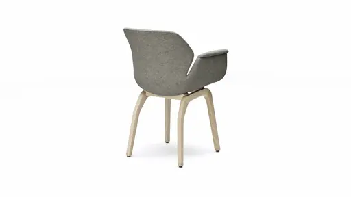 Armlehnstuhl Tooon - Stoff Kristallgrau, Gestell Holz