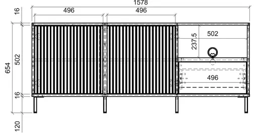 TV-Lowboard - B ca. 158 cm, Kaschmir
