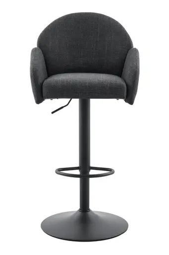 Barhocker - drehbar, höhenverstellbar, Stoff, Anthrazit