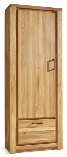 Garderobenschrank Farmingdale - Linksanschlagend, Eiche massiv, natur geölt