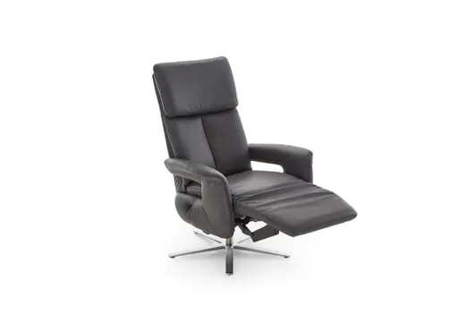 Sessel - Größe M, Relaxfunktion, Leder, Anthrazit