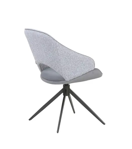 Stuhl MERIEM - drehbar, Stoff, Grau