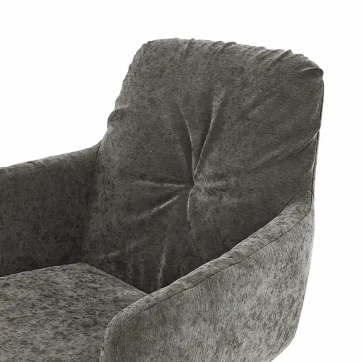 Armlehnstuhl Pelle - Stoff, Graubraun, Drehgestell, Schwarzgrau