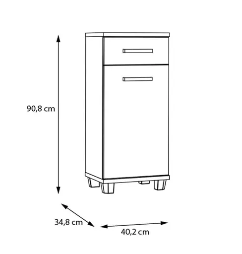 Kommode- Eiche Dekor, Graugrün
