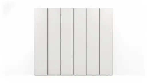 Drehtürenschrank Loretto - B ca. 280 cm, Melamin matt, Weiß