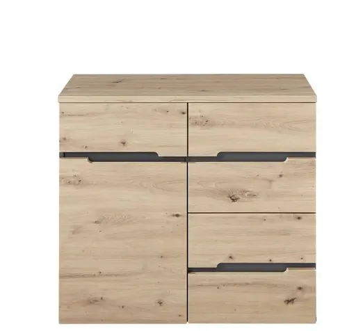 Kommode - B ca. 90 cm, Artisan Eiche Nachbildung, Graphit