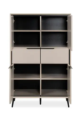 Highboard - B ca. 90 cm, Sand, Schwarz