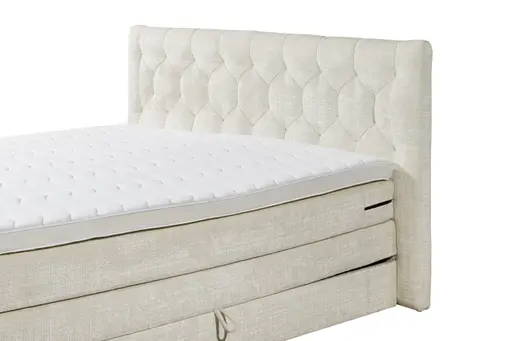 Boxspringbett- Liegefläche ca. 180x200 cm, Stoff, Creme