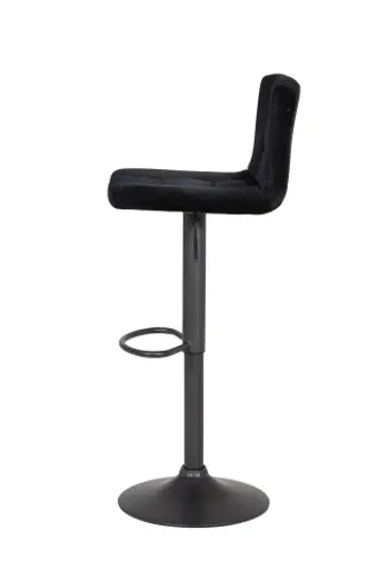 Barhocker - höhenverstellbar, Stoff, Schwarz