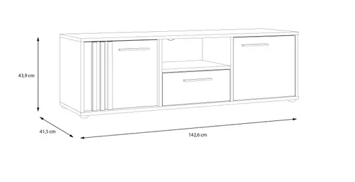 TV-Board FLORISS- Weiß, Eiche Dekor