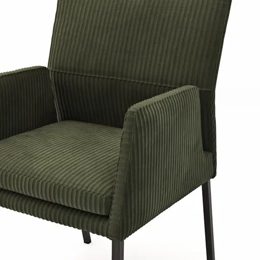 Armlehnstuhl Carry - Stoff, Dunkelgrün