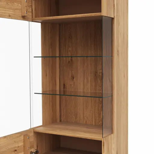 Vitrine Hillsboro - Anschlag Links, Wildeiche natur, geölt