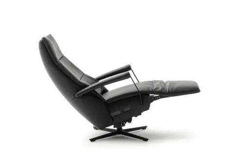 Sessel Possitano - motor. Relaxfunktion und Aufstehhilfe, Leder, Schwarz