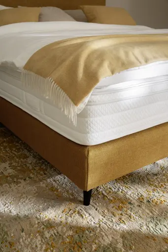 Boxspringbett Navelli 2 - Liegefläche ca. 180x200 cm, Stoff, Kurkuma