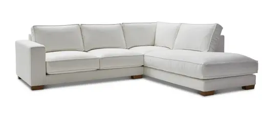 Ecksofa Fairbanks - 2,5-Sitzer mit Ecke rechts, Stoff, Natur