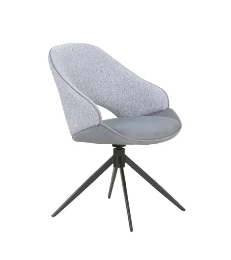 Stuhl MERIEM - drehbar, Stoff, Grau