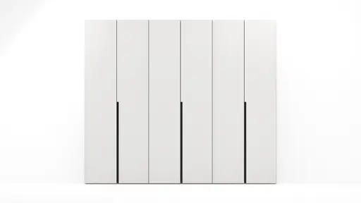 Drehtürenschrank Loretto - B ca. 280 cm, Lack matt, Weiß