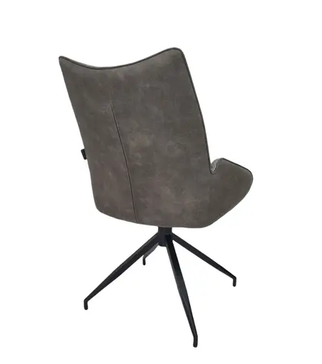 Stuhl MAUREEN - drehbar, Stoff, Grau, Braun