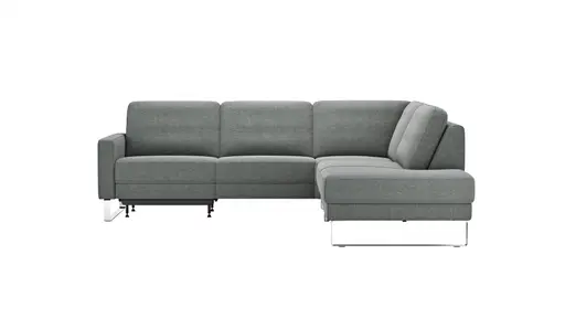 Ecksofa Anna - 2,5-Sitzer mit Ecke rechts, inkl. Relaxfunktion (motorisch), Stoff, Grau