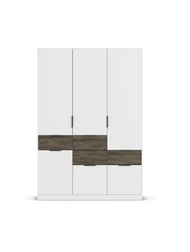 Drehtürenschrank RAAS- B ca. 136 cm, Weiß, Vintage