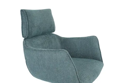 Armlehnstuhl MASHA - drehbar, Stoff, Petrol