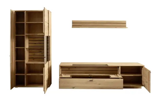 Wohnwand - Balkeneiche massiv