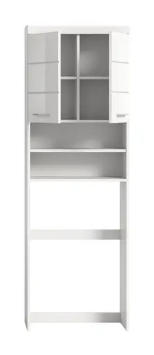 Waschmaschinenüberbau - B ca. 63 cm, Weiß, Weiß Hochglanz