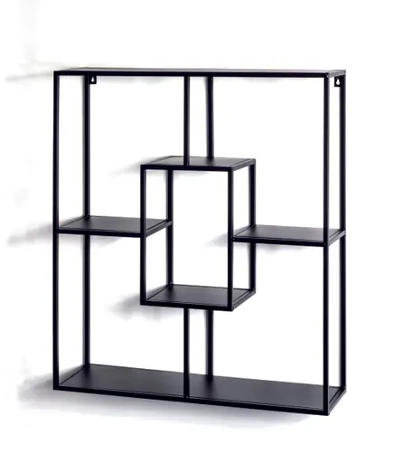 Wandregal- Metall, Schwarz, Lackiert