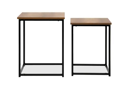 Beistelltisch - 2er Set, Artisan Eiche Nachbildung, Schwarz