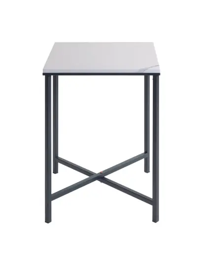 Beistelltisch - LB ca. 39x39 cm, Marmoroptik, Anthrazit