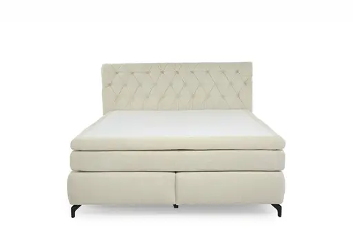 Boxspringbett JOLIN MIX- Liegefläche ca. 180x200 cm, Stoff Creme