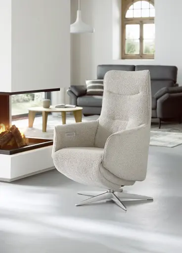 Relaxsessel Riposo - inkl. motorischer Relaxfunktion mit Aufstehhilfe, Stoff, Graubeige