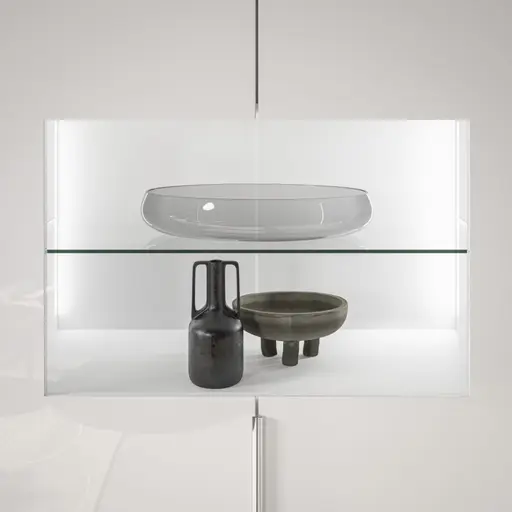 Vitrine- inkl. LED-Beleuchtung, Weiß