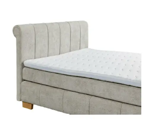 Boxspringbett - Liegefläche ca. 180x200 cm, Stoff, Hellgrau
