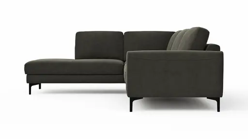 Ecksofa Oviedo - 2,5-Sitzer mit Ecke rechts, Stoff, Braungrün